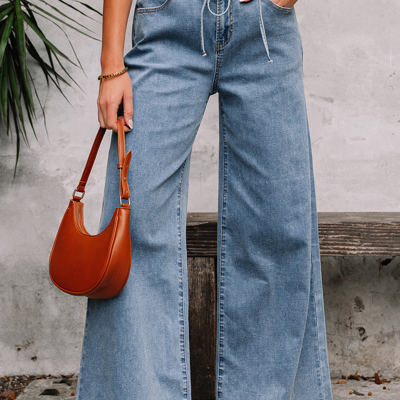 Zoe Medium Wash Super Wide Leg Denim Pants