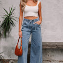  Zoe Medium Wash Super Wide Leg Denim Pants