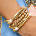  Zoe Plated Beaded Bracelet Set