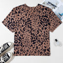  Zoey Leopard Print Half Sleeve Oversized Top