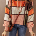  Zoey Waffle Knit Drawstring Mock Neck Sweater