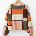  Zoey Waffle Knit Drawstring Mock Neck Sweater