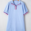  Zuri Plus Size Contrast Striped Trim T-Shirt Dress