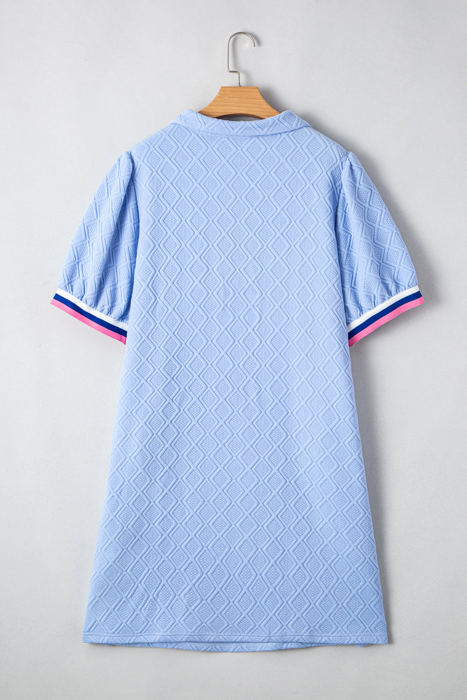 Zuri Plus Size Contrast Striped Trim T-Shirt Dress