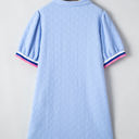  Zuri Plus Size Contrast Striped Trim T-Shirt Dress