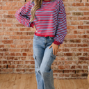  Zuri Ribbed Trim Oversize Sweatshirt