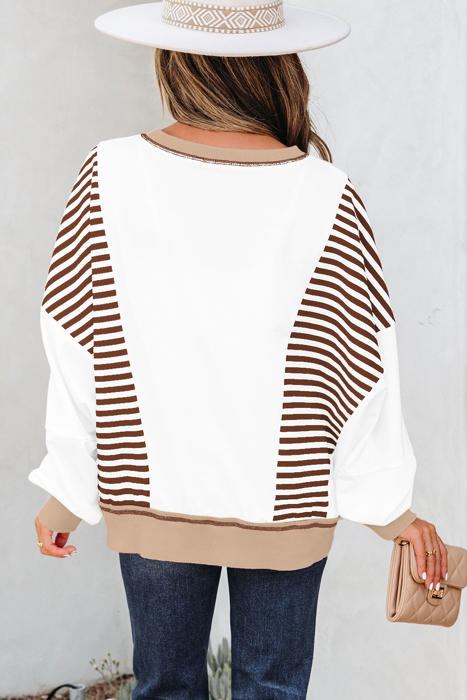 Zyla Contrast Stitching Oversize Sweatshirt