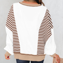  Zyla Contrast Stitching Oversize Sweatshirt