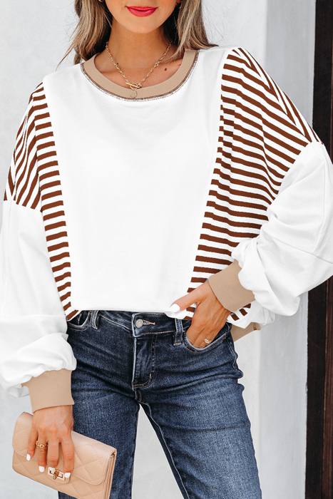 Zyla Contrast Stitching Oversize Sweatshirt