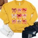  Patterned Valentine Bows Graphic Sweatshirt