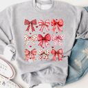  Patterned Valentine Bows Graphic Sweatshirt