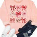 Large Peach Patterned Valentine Bows Graphic Sweatshirt