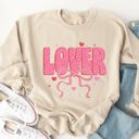 Medium Tan Lover Bow Graphic Sweatshirt