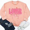 Large Peach Lover Bow Graphic Sweatshirt