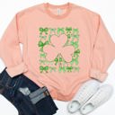 XL Peach Clover & Bows Graphic Sweatshirt