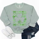 XL Sage Clover & Bows Graphic Sweatshirt