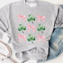 Large Gray Bows & Clovers Graphic Sweatshirt