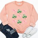 Large Peach Bows & Clovers Graphic Sweatshirt