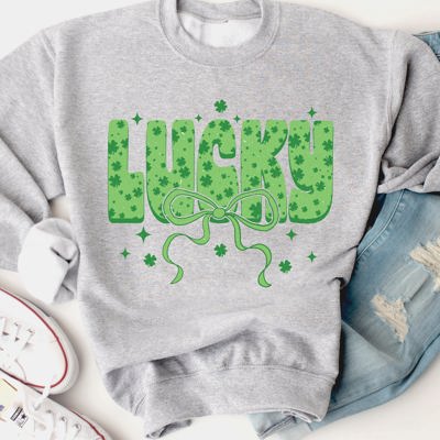 Lucky Bow Graphic Sweatshirt