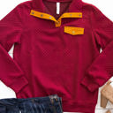 Red Small Kennedy Quilted Pullover