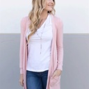 Pink Small Long Pocket Cardigan