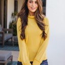 Yellow Medium Cowl Neck Asher Top