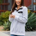 Gray Large Snap Sweatshirt Pullover