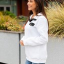 White Small Snap Sweatshirt Pullover