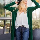 Green Small Margeau Soft Ribbed Cardigan