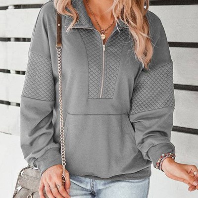 Quilted Quarter Zip Pullover