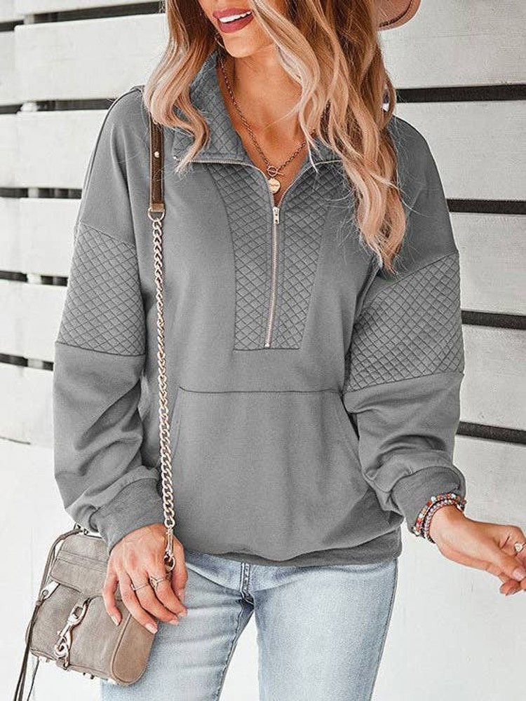 Quilted Quarter Zip Pullover