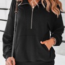 Black Small Quilted Quarter Zip Pullover