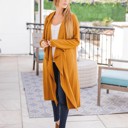 Gold Large Perla Long Cardigan