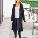 Black Medium Perla Long Cardigan