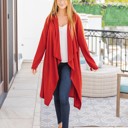 Red Large Perla Long Cardigan