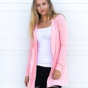 Pink Large Long Sleeve Boyfriend Cardigan