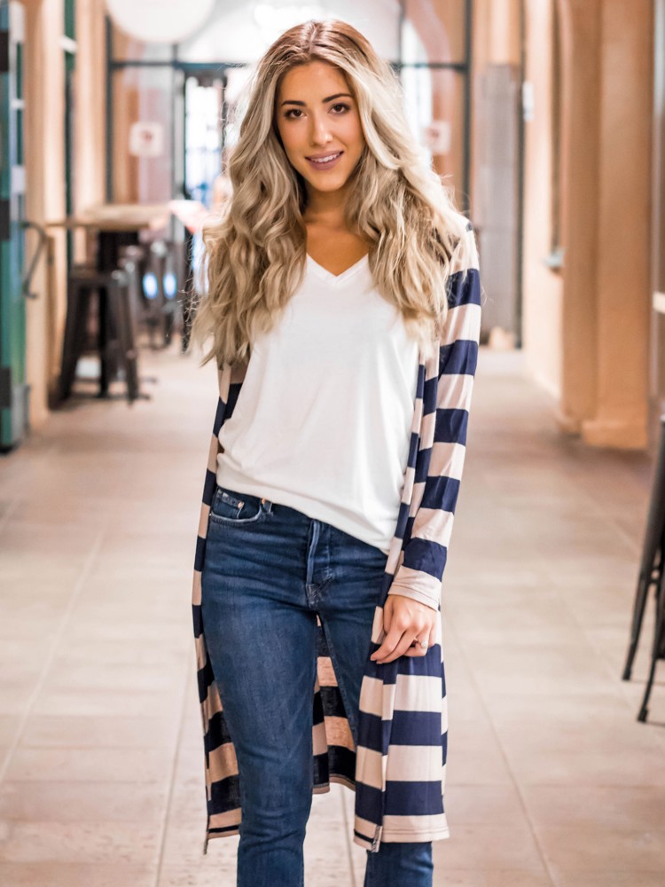 Thick Stripe Cardigan