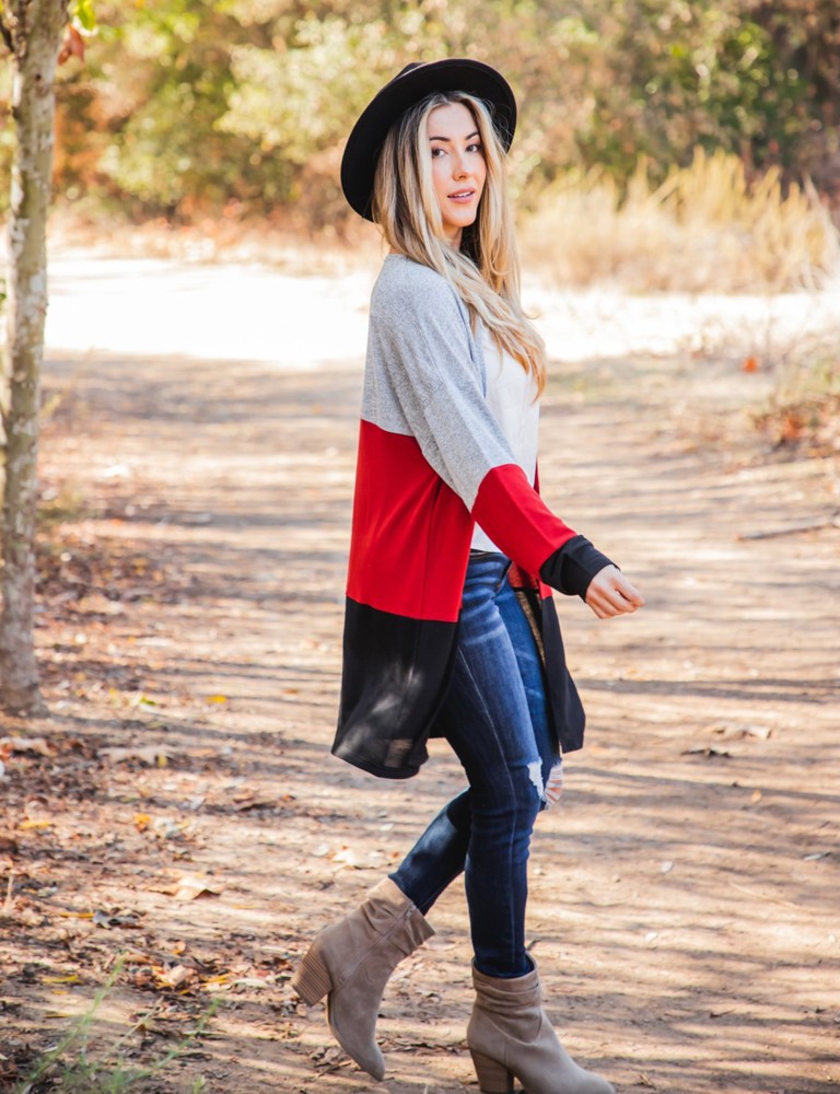 Multi-Color Colorblock Tatum Cardigan