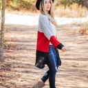 Red Black Small Multi-Color Colorblock Tatum Cardigan