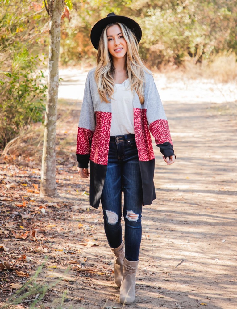 Multi-Color Colorblock Tatum Cardigan