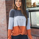 Gray Orange Large Finley Twist Top