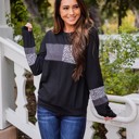 Charcoal Small Bianca Colorblock Long Sleeve Top