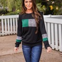 Emerald Green Small Bianca Colorblock Long Sleeve Top