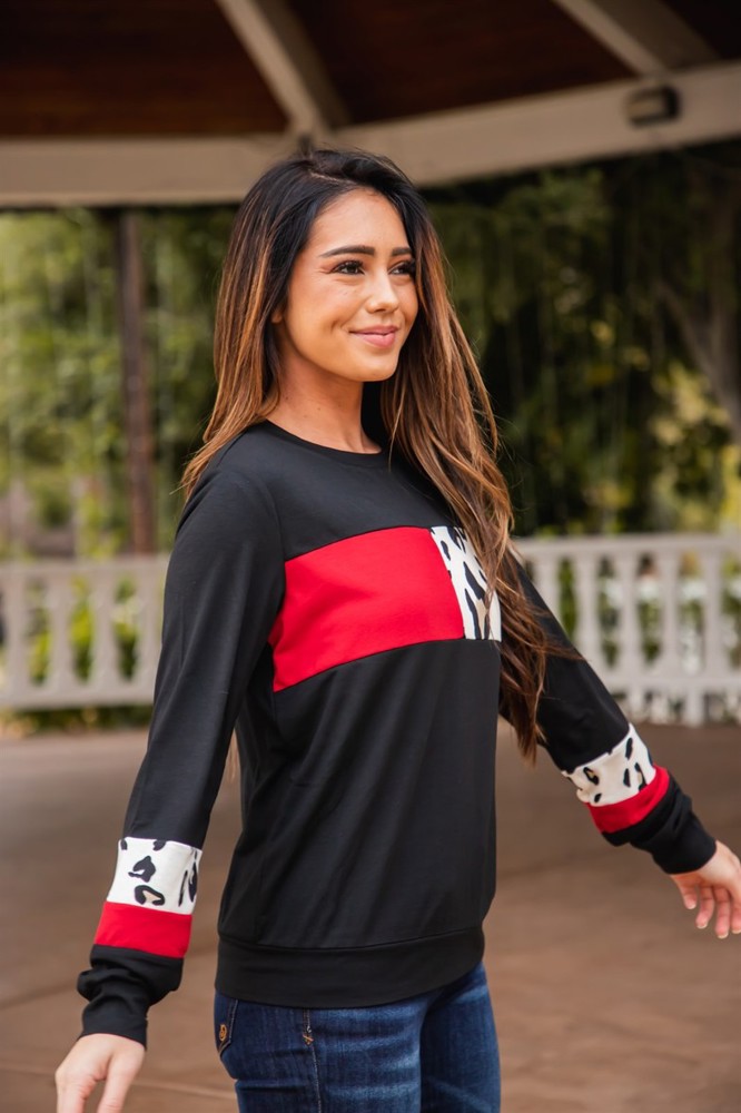 Bianca Colorblock Long Sleeve Top