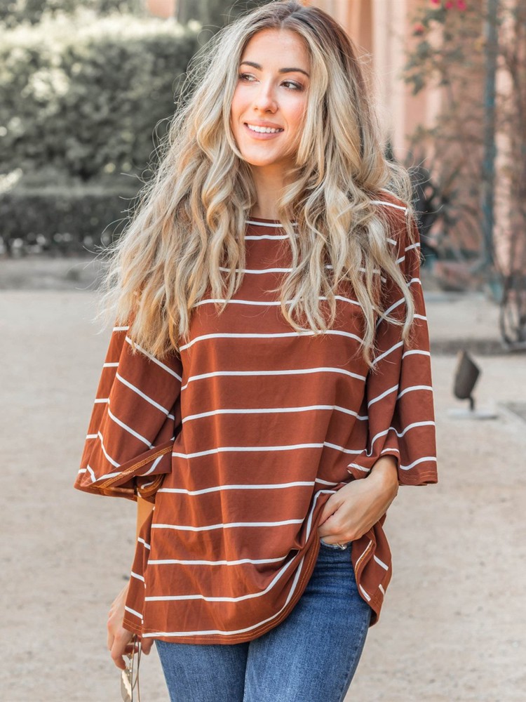 Bell Sleeve Striped Austin Top