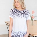 Gray Small Short Sleeve Ombre Cheetah Print Marley Top