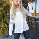 Light Gray Small Colorblock Sleeve Raglan Alexa Top