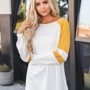 Yellow Small Colorblock Sleeve Raglan Alexa Top