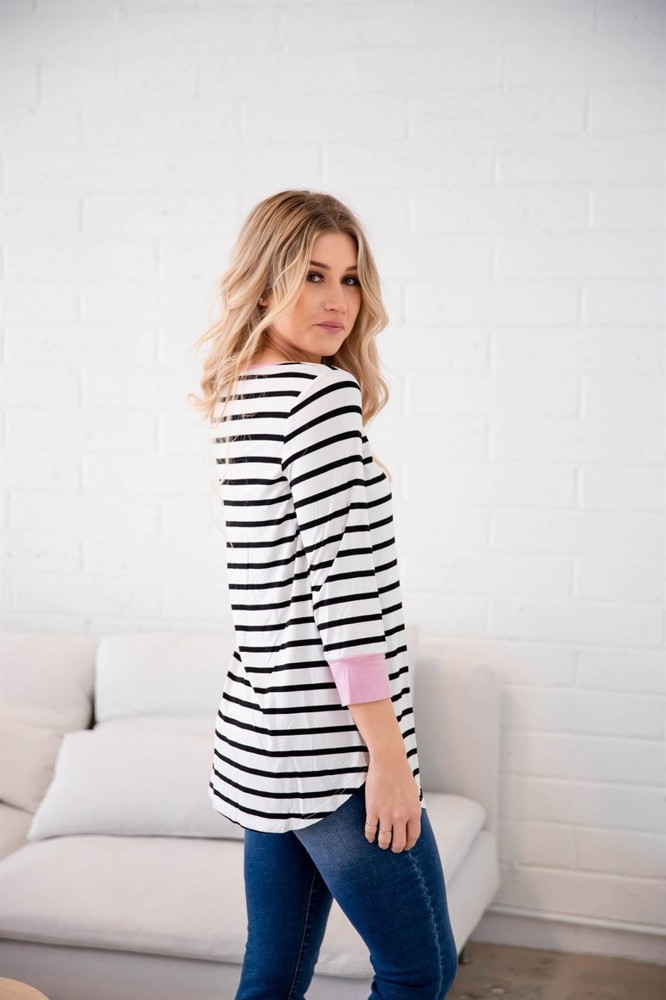 3/4 Sleeve Stripe Stella Top