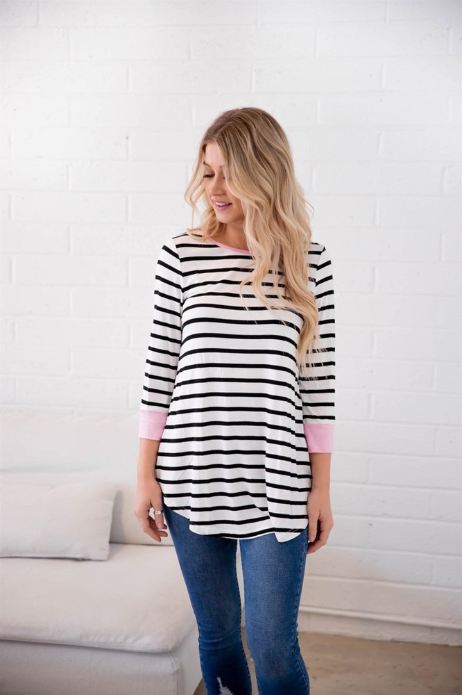 3/4 Sleeve Stripe Stella Top